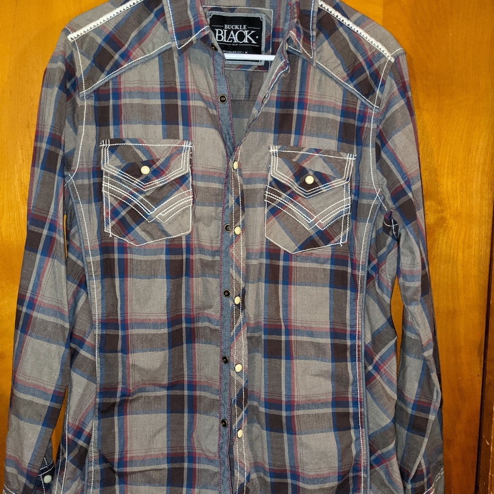 Men's Buckle Black button down